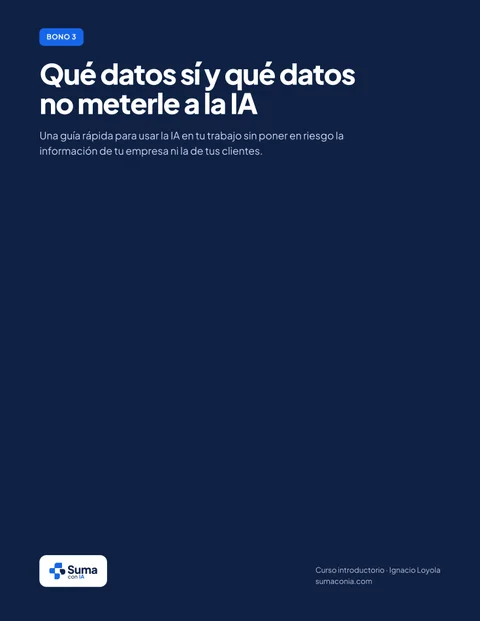 Portada del Bono 3: Qué datos sí y qué datos no meterle a la IA